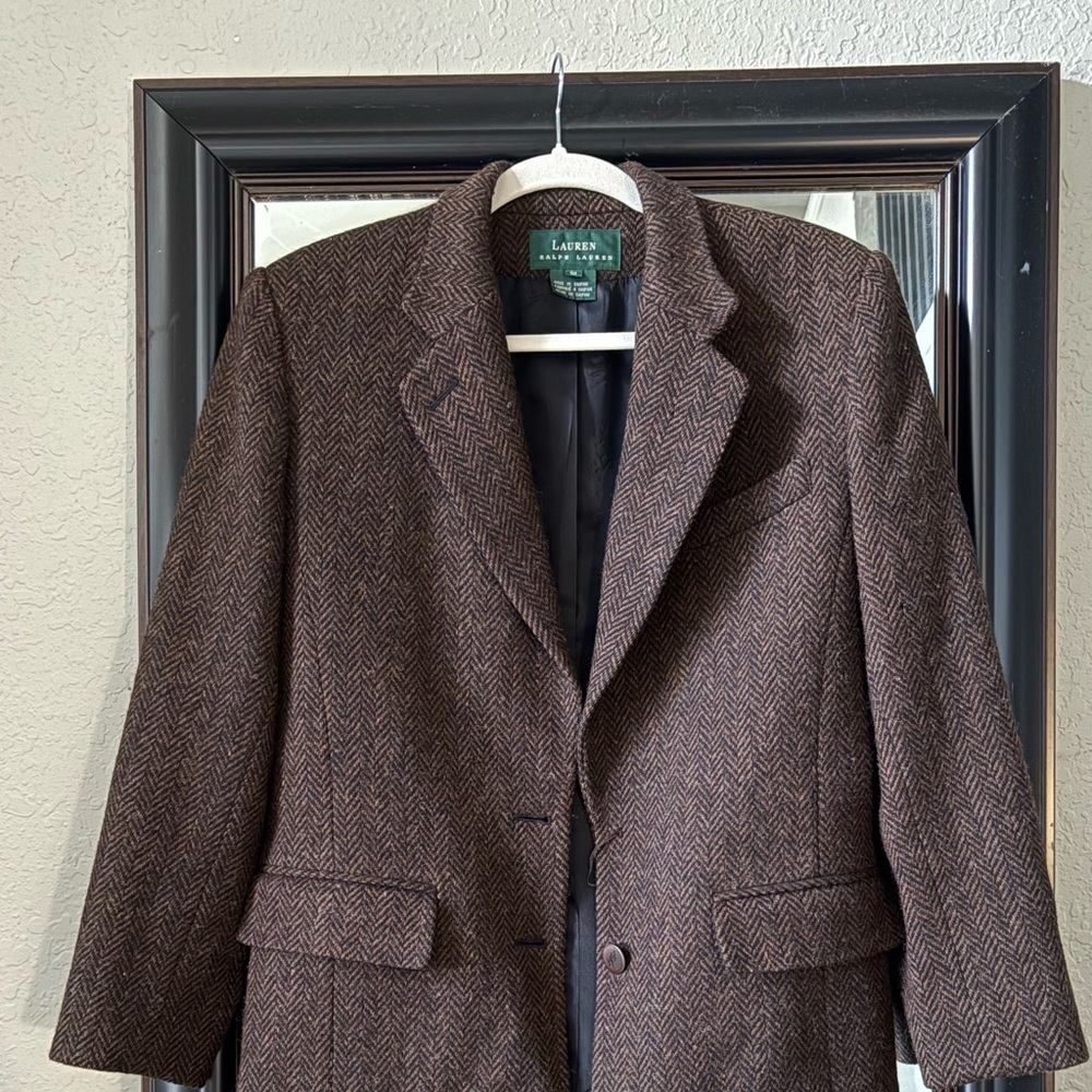 Ralph Lauren Herringbone Brown Blazer